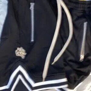 DARC Sport Extra Long Drawstring SHORTS Black by DC Champion Drop Crotch NEW.